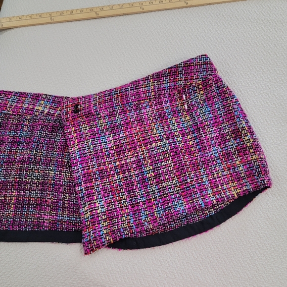 Blush Noir Bright Multicolor Tweed Women's Wrap Skirt Size Small - Picture 8 of 13